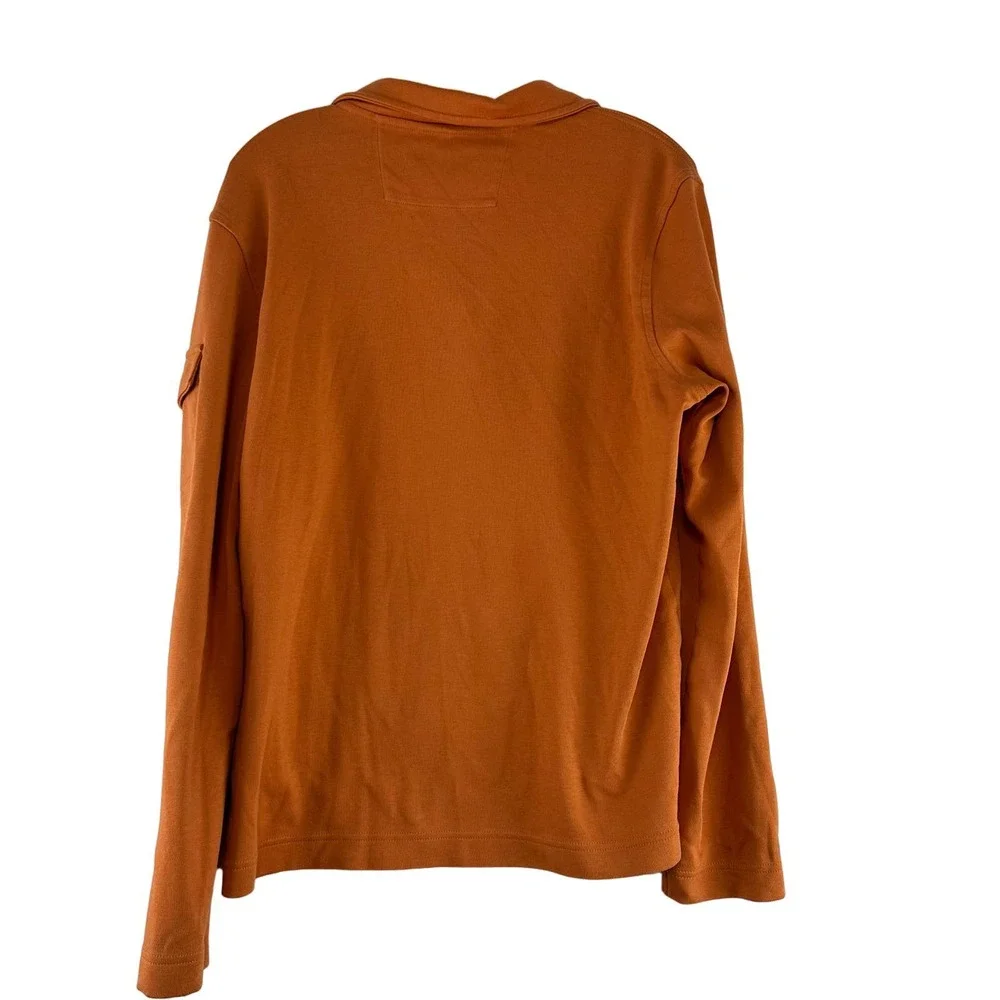 Banana Republic Long Sleeve Pullover Shirt Men Size M Burnt Orange Cotton Henley